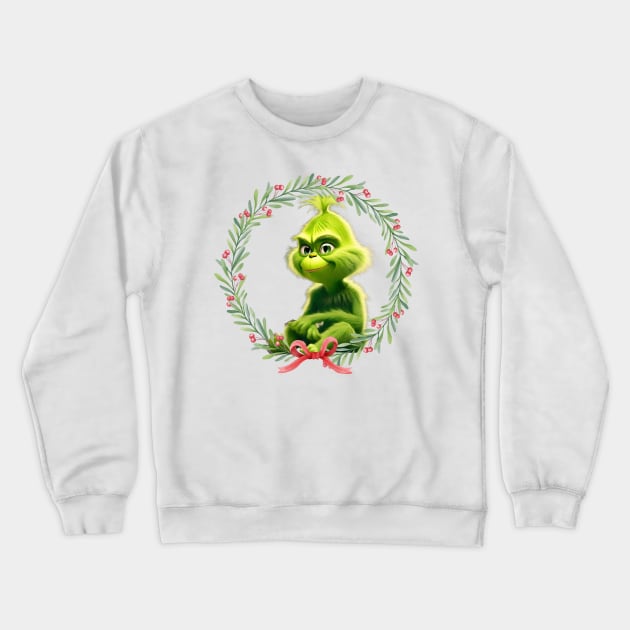 Baby grinch Crewneck Sweatshirt by blaurensharp00@gmail.com